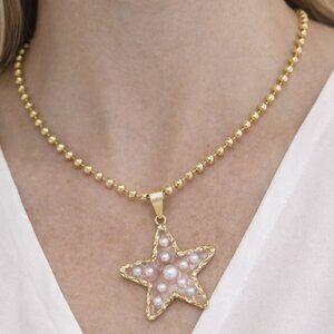 Star Pendant Necklace Original Cross-Border Copper 18K Gold Plated